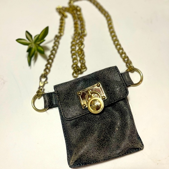 Michael Kors Belt Chain Bag in Brown Elegant Leather Chain Bag - Picture 3 of 6